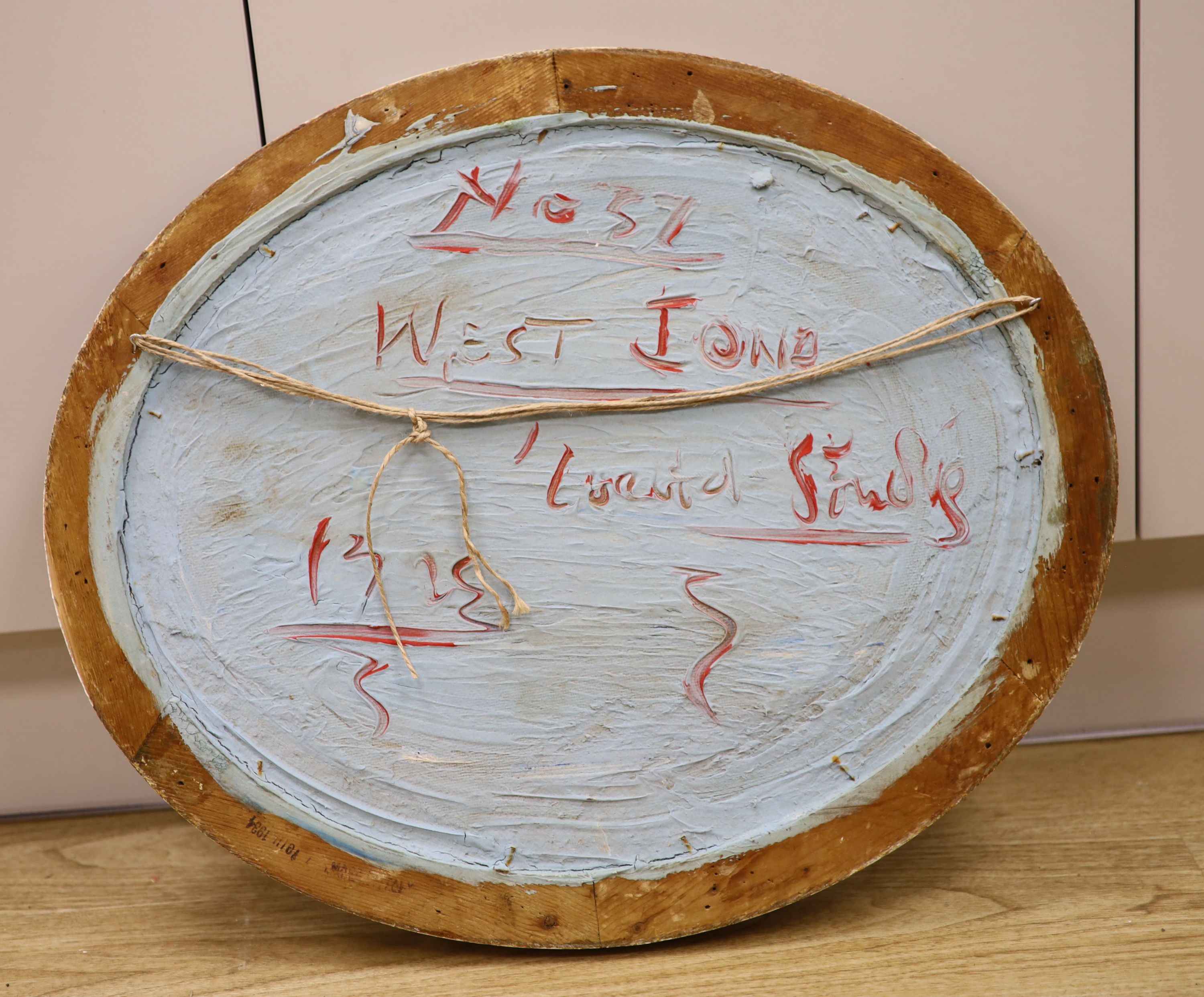 Scottish School, oil on board, West Iona, initialled WMS, oval, 40 x 49cm